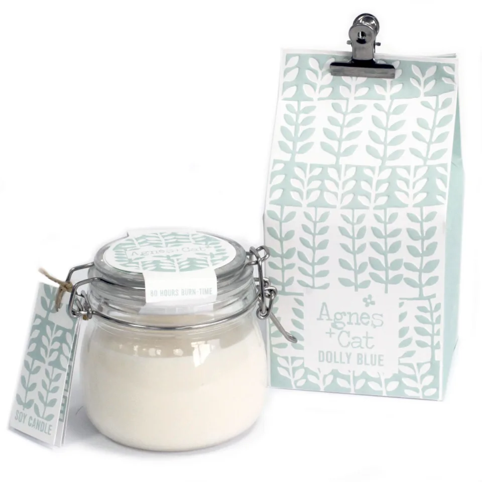 Bougies en pot Kilner, cire de soja (400 ml) : Bleu Dolly