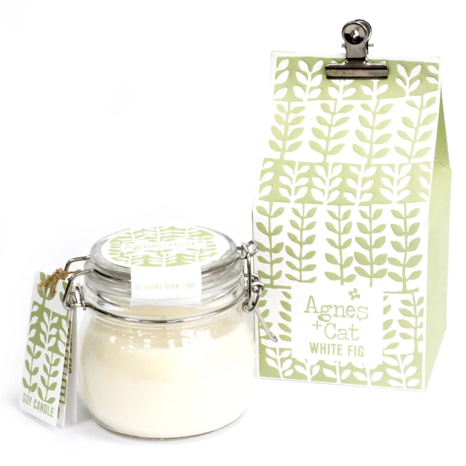 Bougies en pot Kilner, cire de soja (400 ml) : Figue blanche