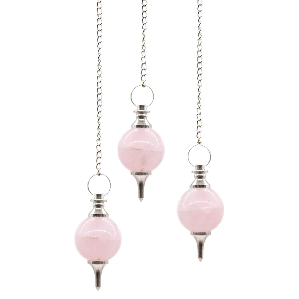 Pendules boule en pierre naturelle : Quartz rose