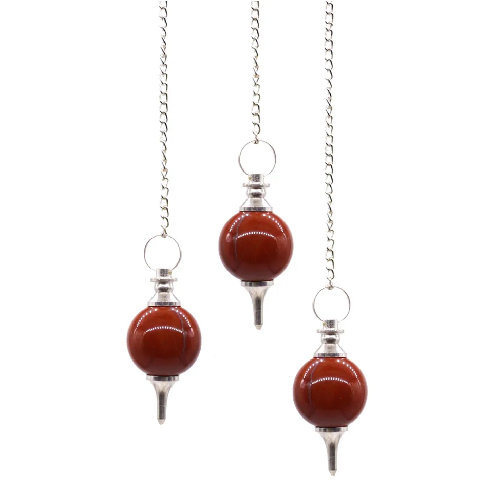 Pendules boule en pierre naturelle : Jaspe rouge