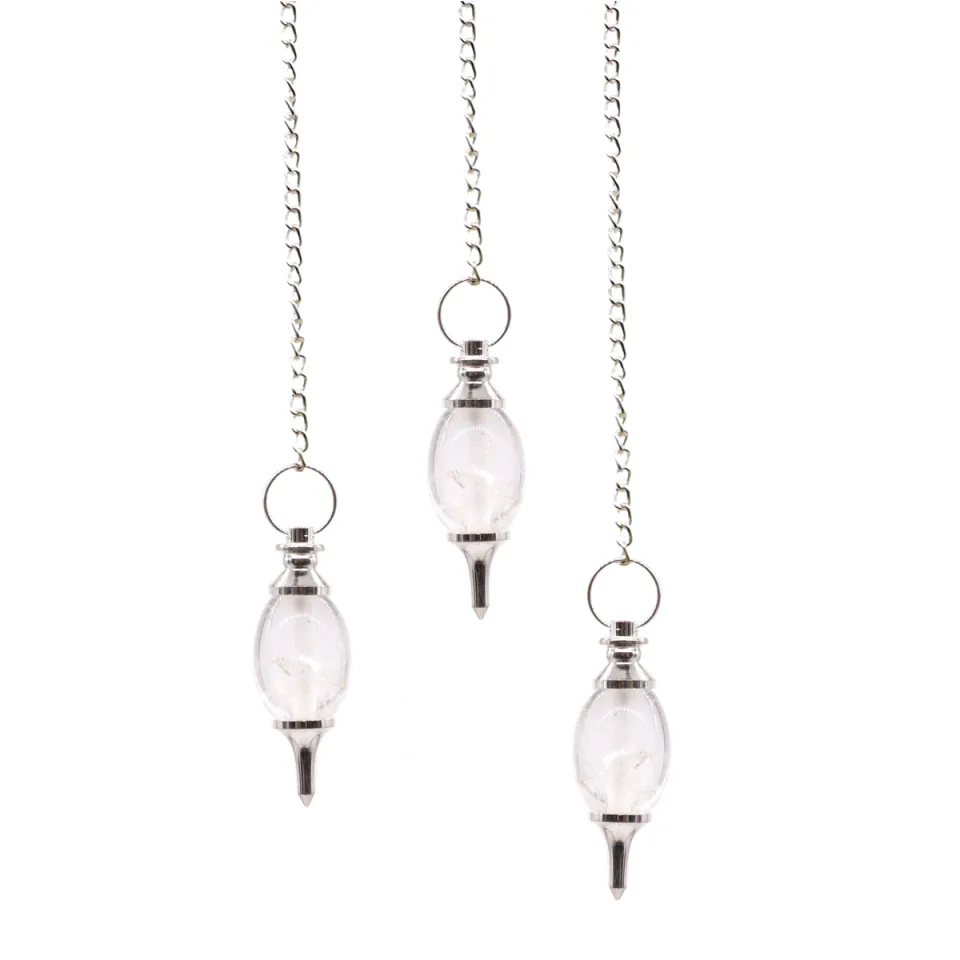 Pendule magique en pierre, Forme allongée : cristal de roche
