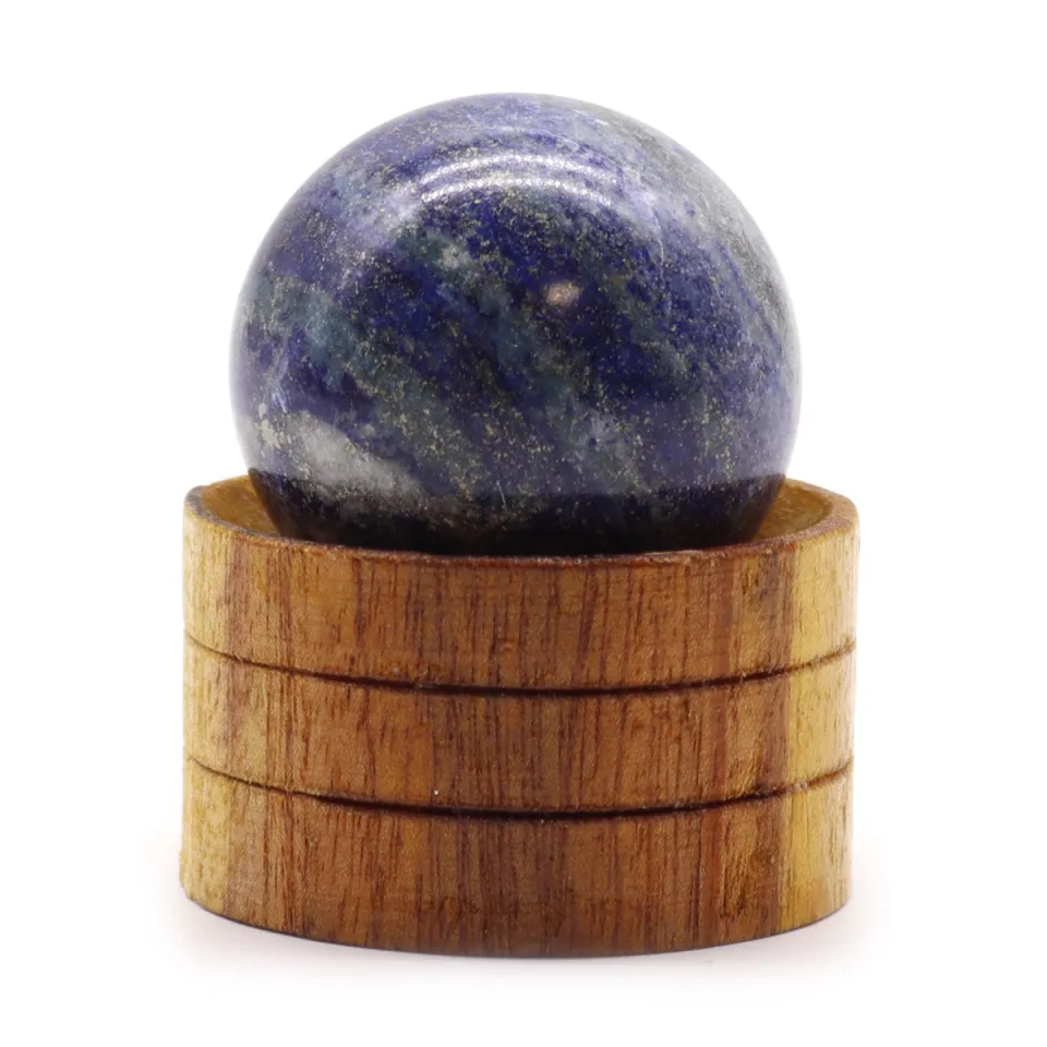 Sphère en pierre naturelle sur socle : 40 mm, lapis d'Afghanistan