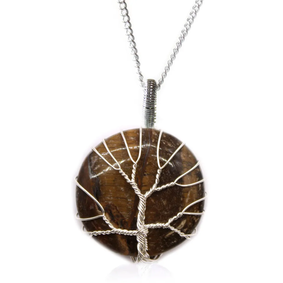 Collier arbre de vie : œil de tigre