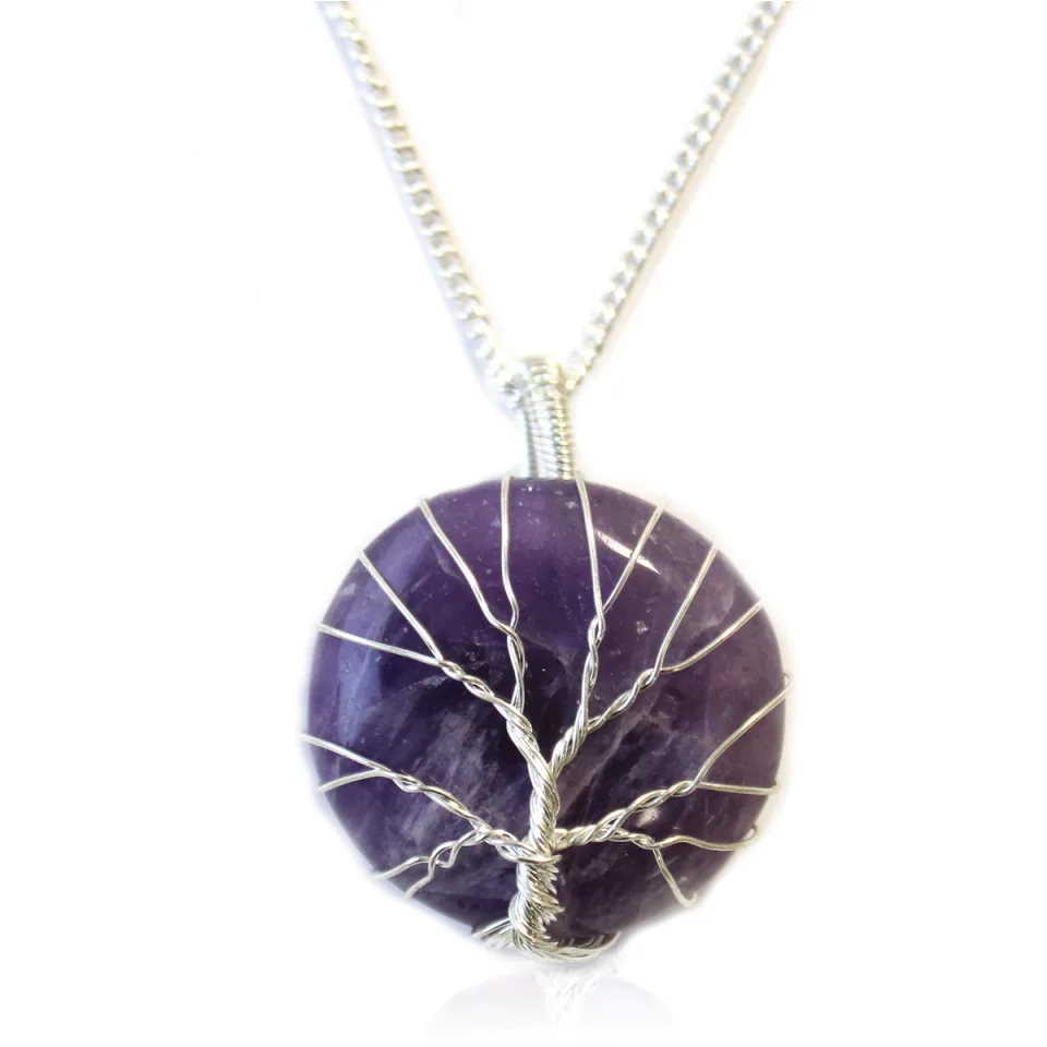 Collier arbre de vie : améthyste