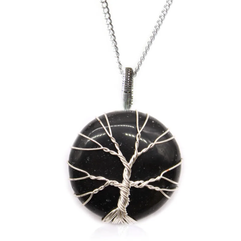 Collier arbre de vie : onyx noir