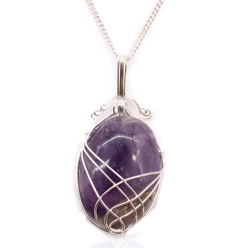 Collier spirale enroulée : améthyste