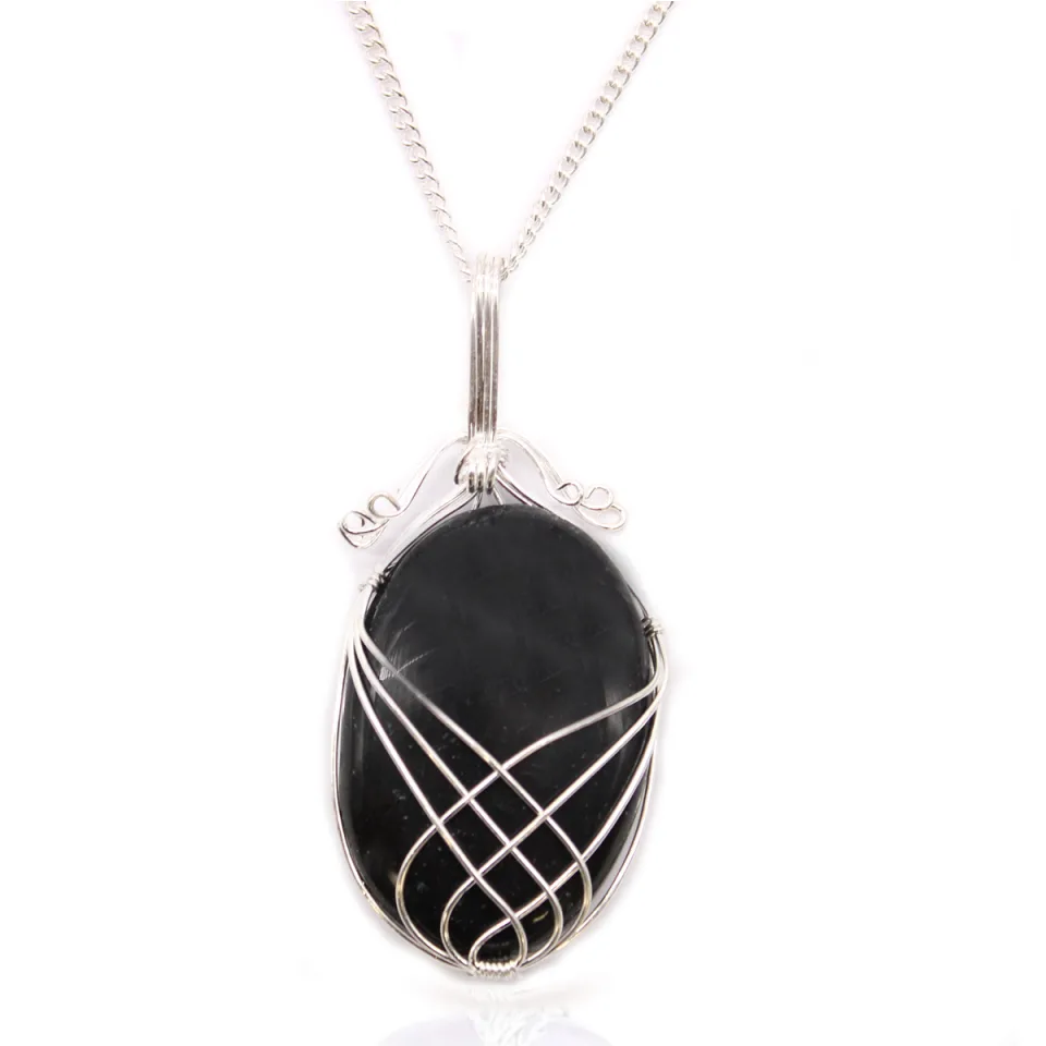 Collier spirale enroulée : onyx noir