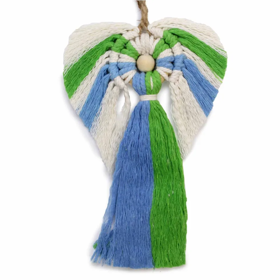 Anges en macramé, coffret cadeau Hati-Hati : Terre