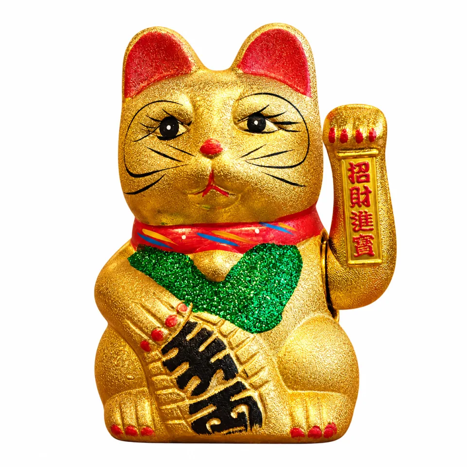 Chat porte-bonheur qui salue : Grand chat porte-bonheur