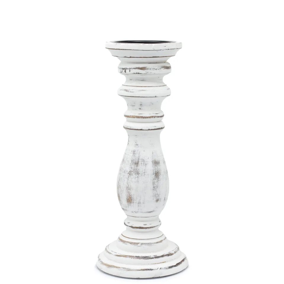 Support classique patiné blanc : moyen, 30 x 10 cm