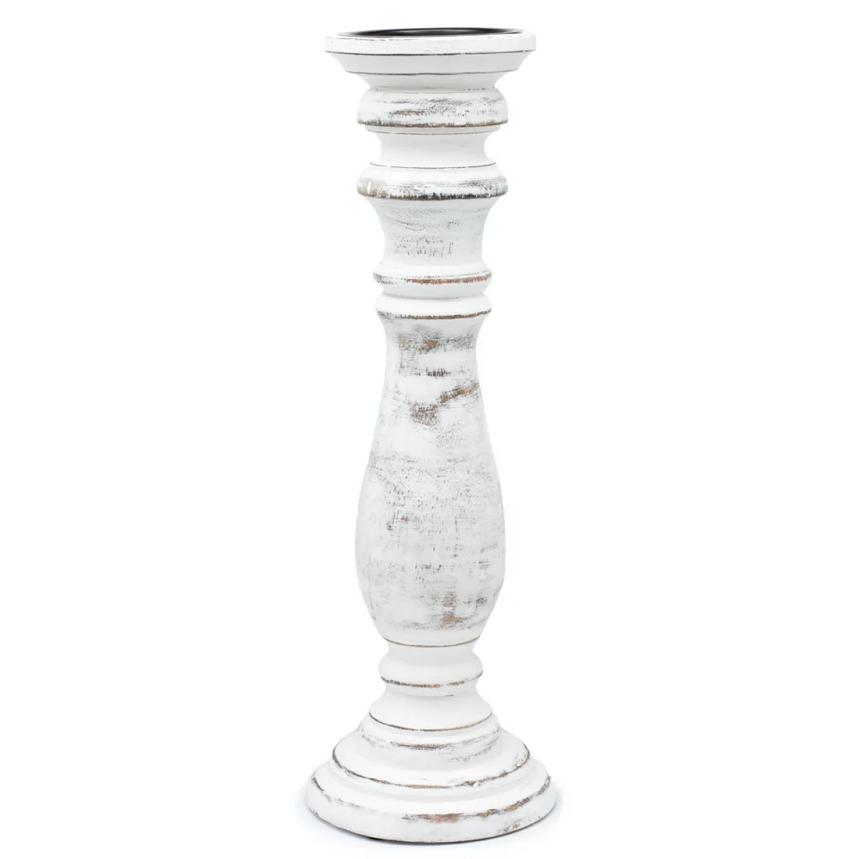 Support classique patiné blanc : grand, 37 x 10 cm
