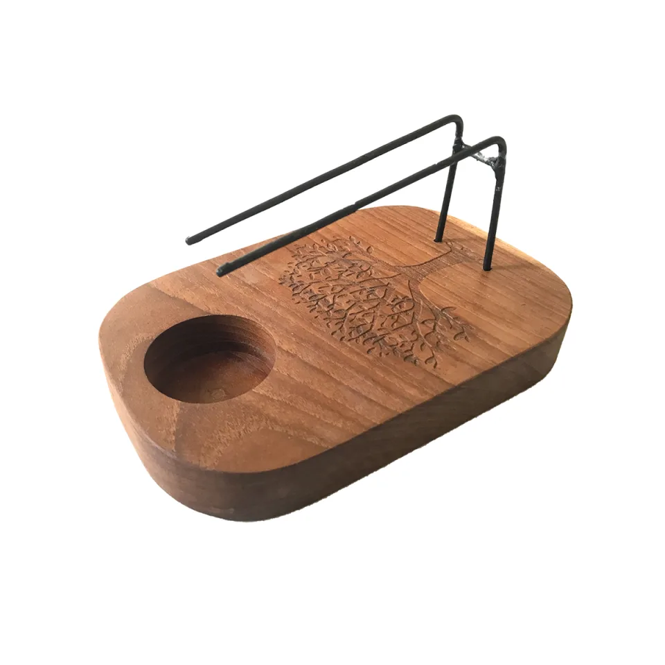 Chauffe-palo santo en teck : arbre de vie