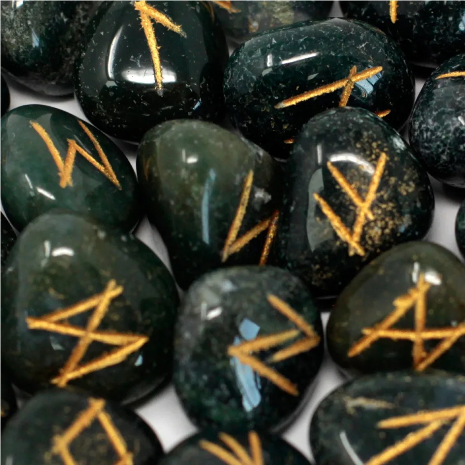 Jeux de runes en pierre avec pochette : Héliotrope