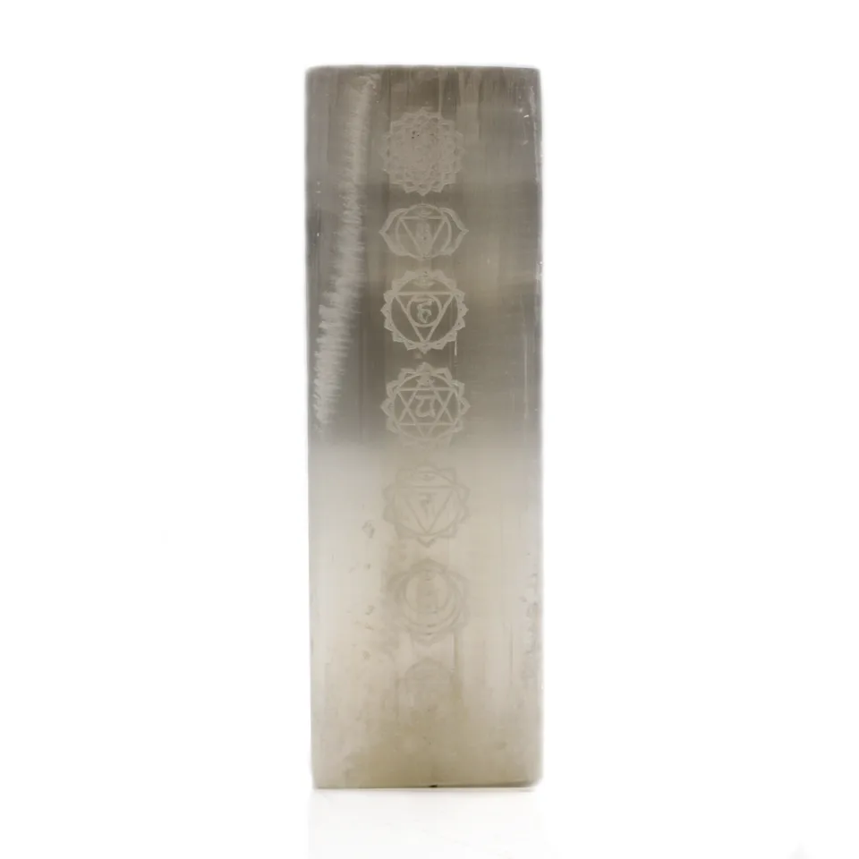 Lampe bloc de sélénite : Lampe chakras