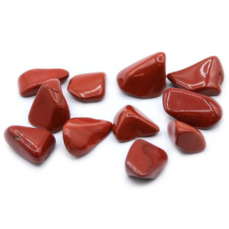 Pierres roulées XL en lot de 24 : Jaspe rouge, lot de 24