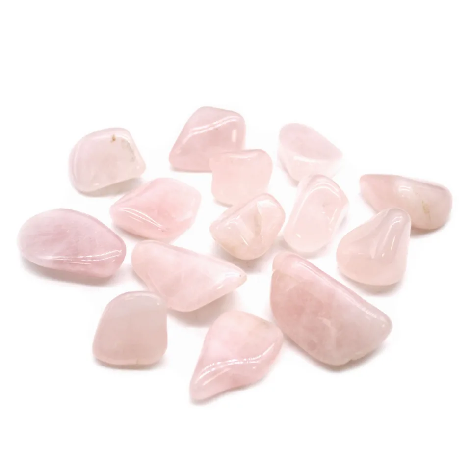 Pierres roulées XL en lot de 24 : Quartz rose, lot de 24