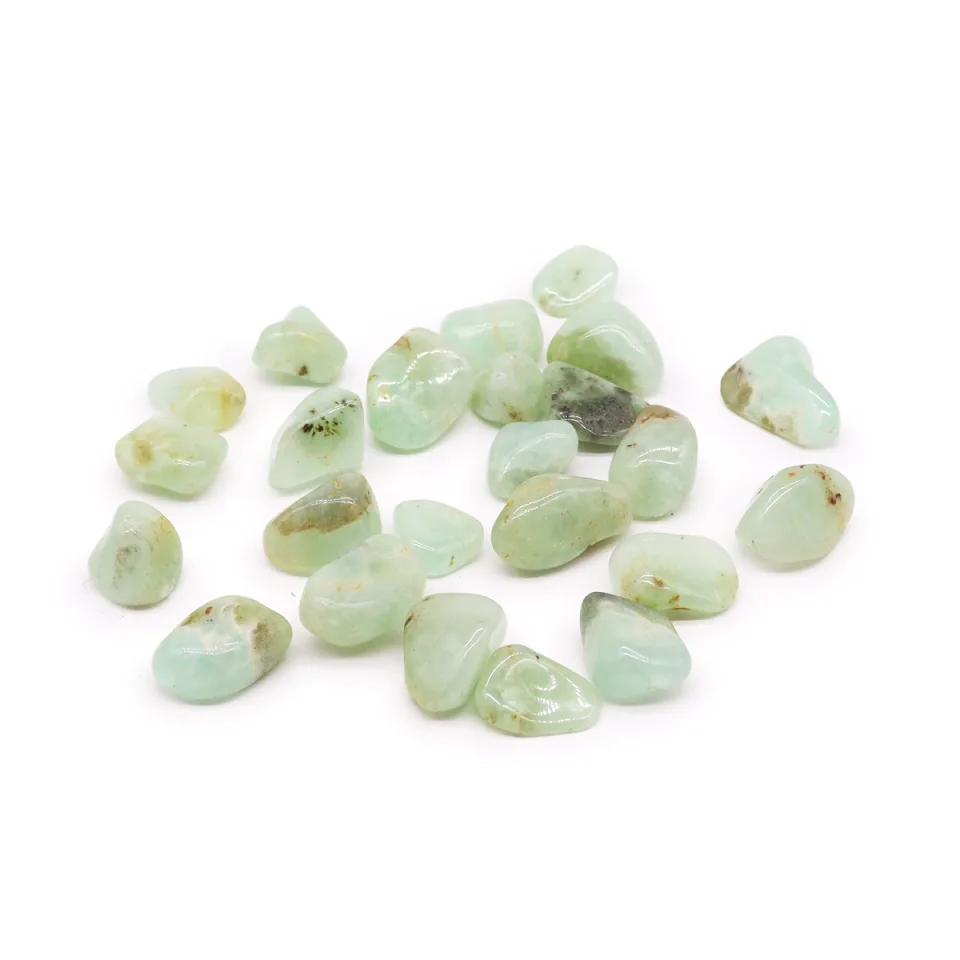 Pierres roulées XL en lot de 24 : Prehnite, lot de 24