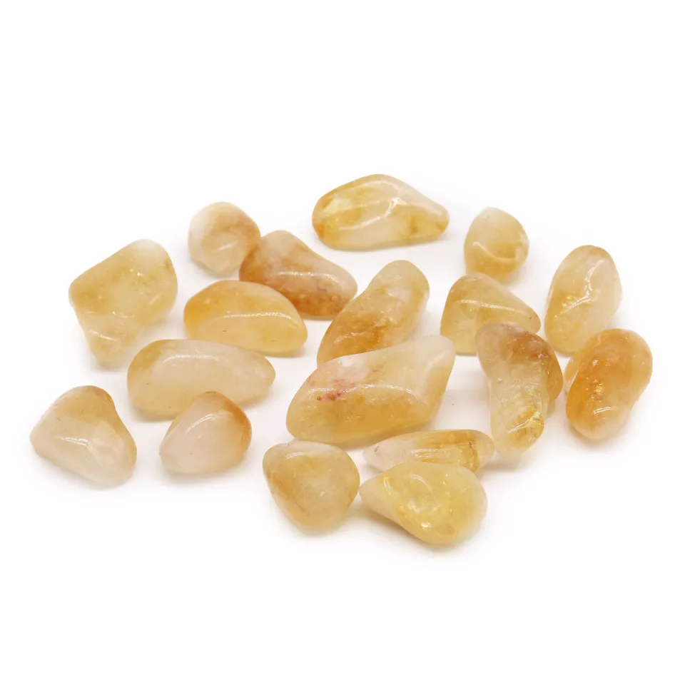 Pierres roulées XL en lot de 24 : Citrine qualité A, lot de 24