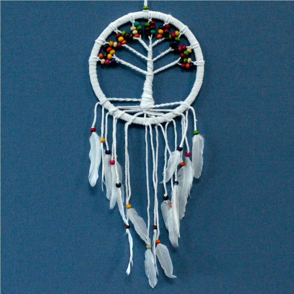Attrape-rêves macramé arbre de vie : Coton, 22 cm (assorti)