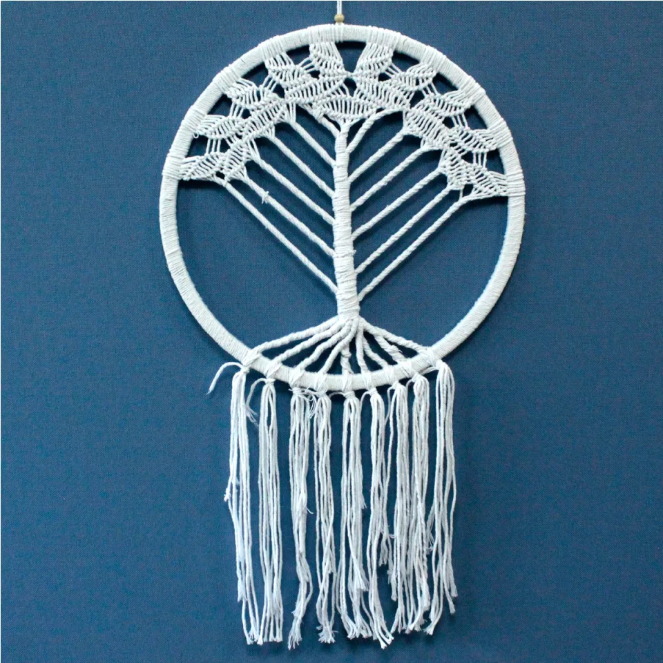 Attrape-rêves macramé arbre de vie : Très grand, 42 cm