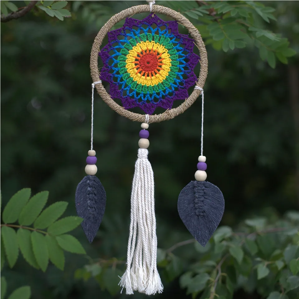 Attrape-rêves naturel de Bali, esprits élémentaires : Moyen arc-en-ciel, esprits élémentaires