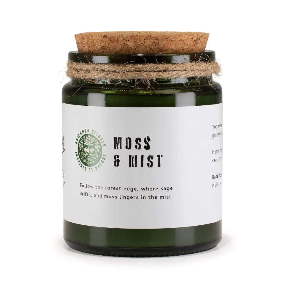 Bougies de soja à mèche en bois : Mousse et brume