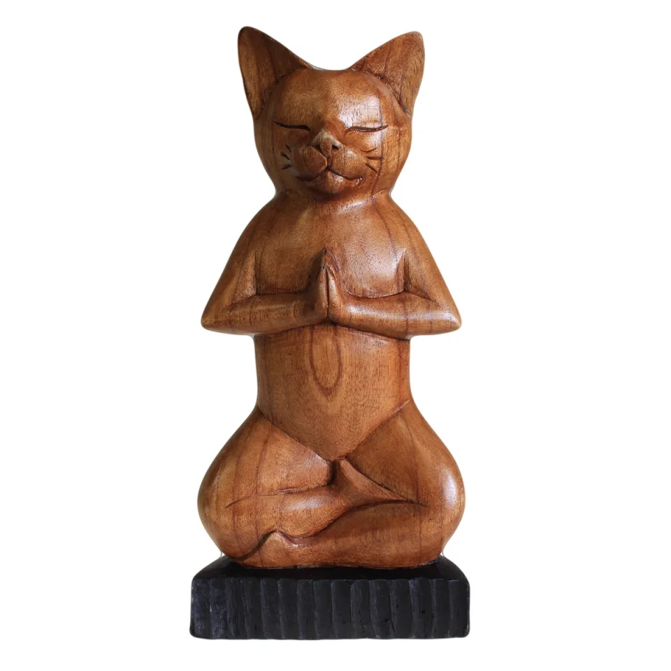 Chats de yoga sculptés : Lotus