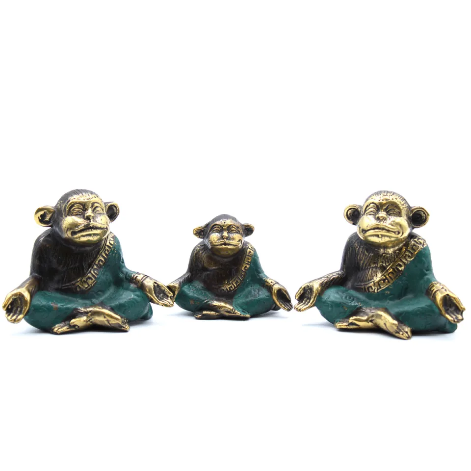 Lot de 3 : famille de singes yogis (tailles assorties) : Modèle unique