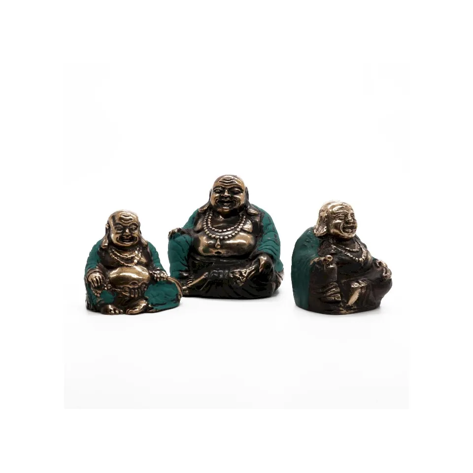 Lot de 3 : Bouddhas rieurs (tailles assorties) : Modèle unique