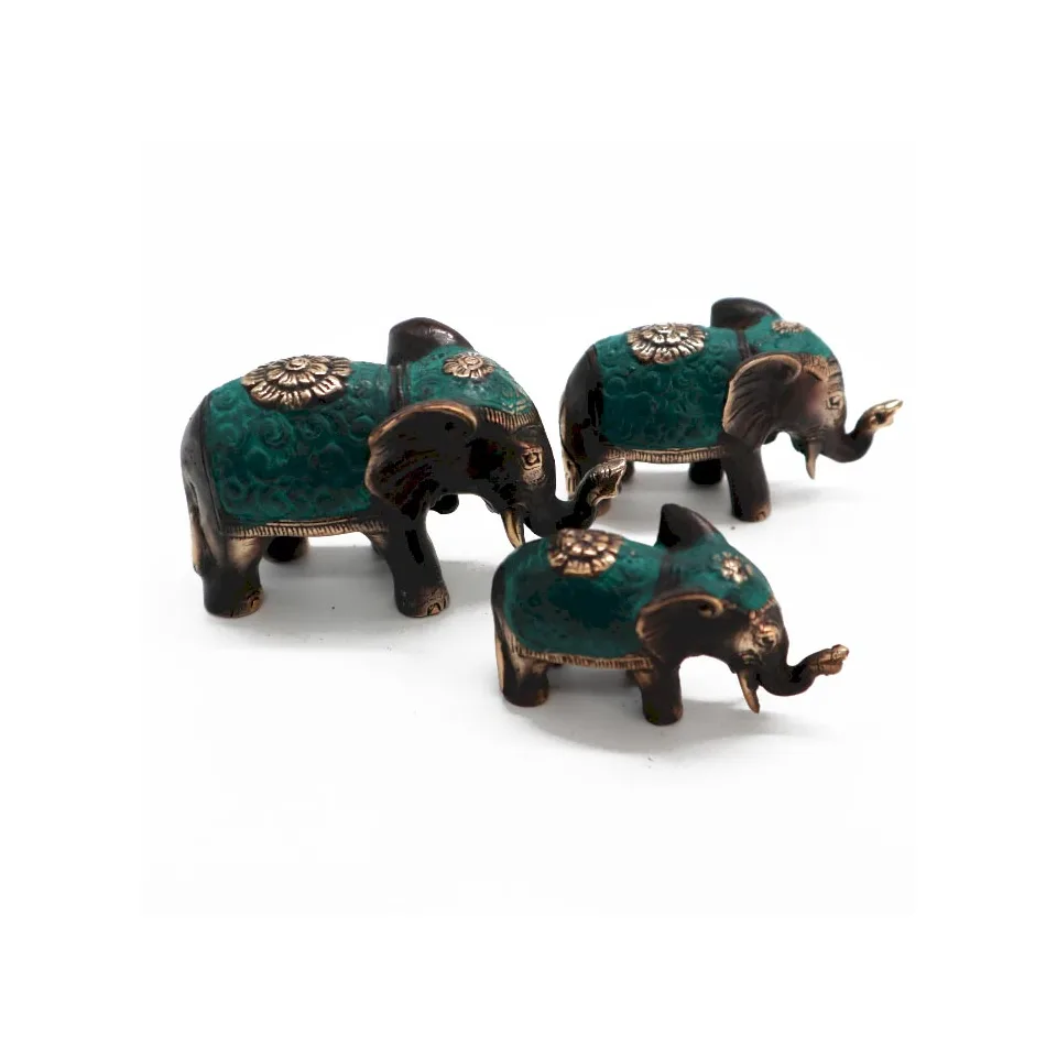 Lot de 3 : éléphants porte-bonheur (tailles assorties) : Modèle unique