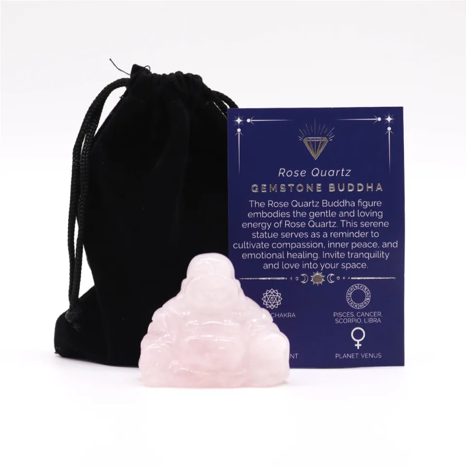 Grand Bouddha : quartz rose, 50 x 40 x 20 mm