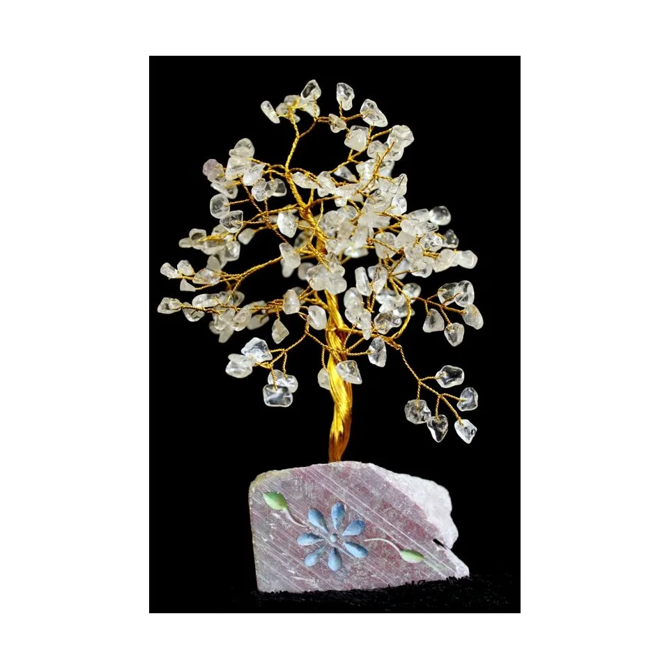 Arbres de vie en pierres naturelles (80, 160, 320 pierres) : Cristal de roche, 320 pierres