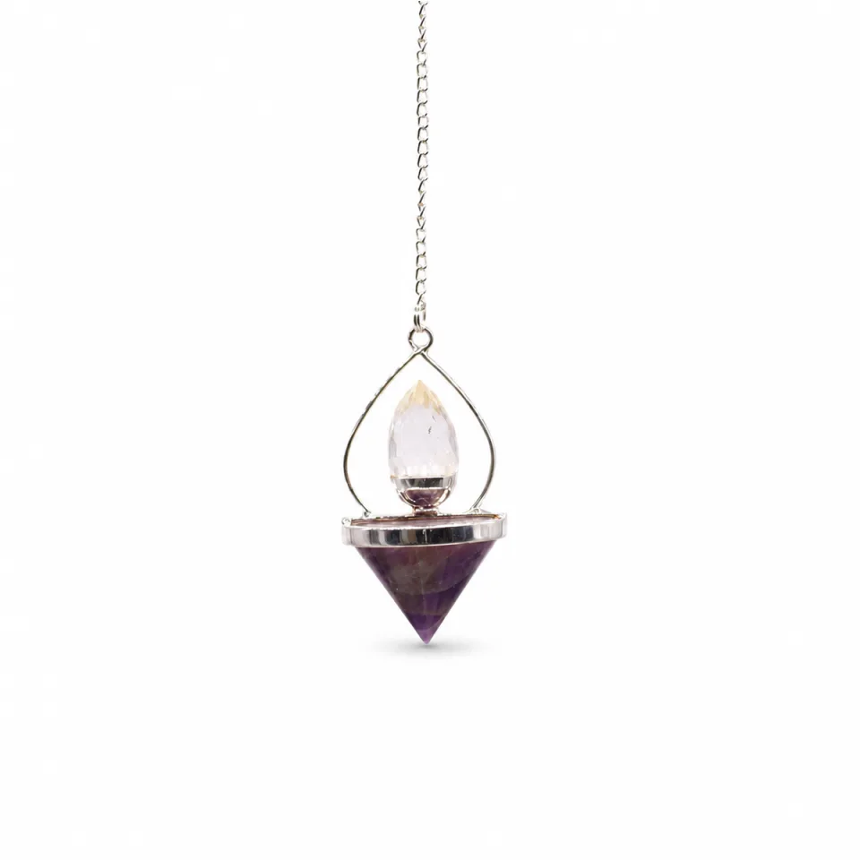 Lanterne de vie : améthyste et cristal de roche