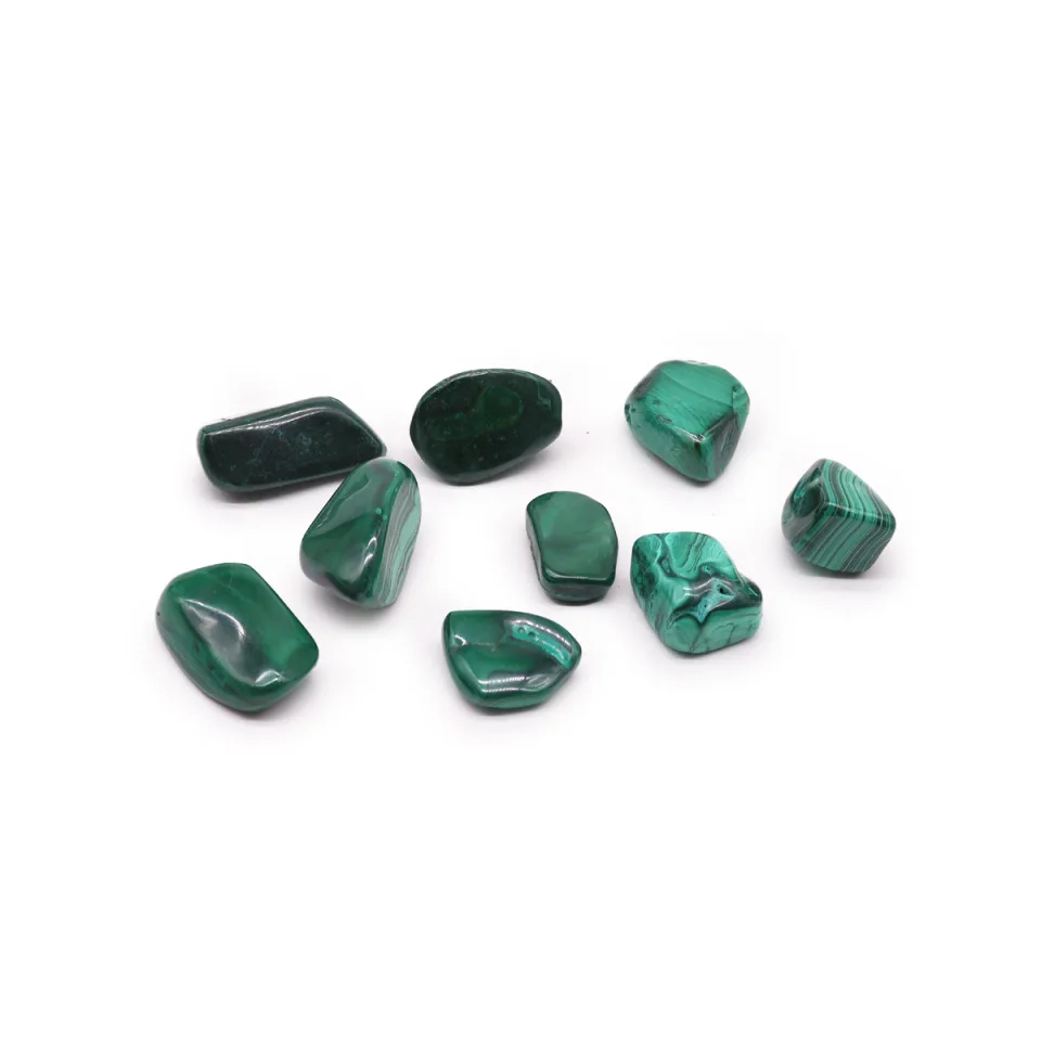 Pierres roulées XL en lot de 24 : Malachite, lot de 24