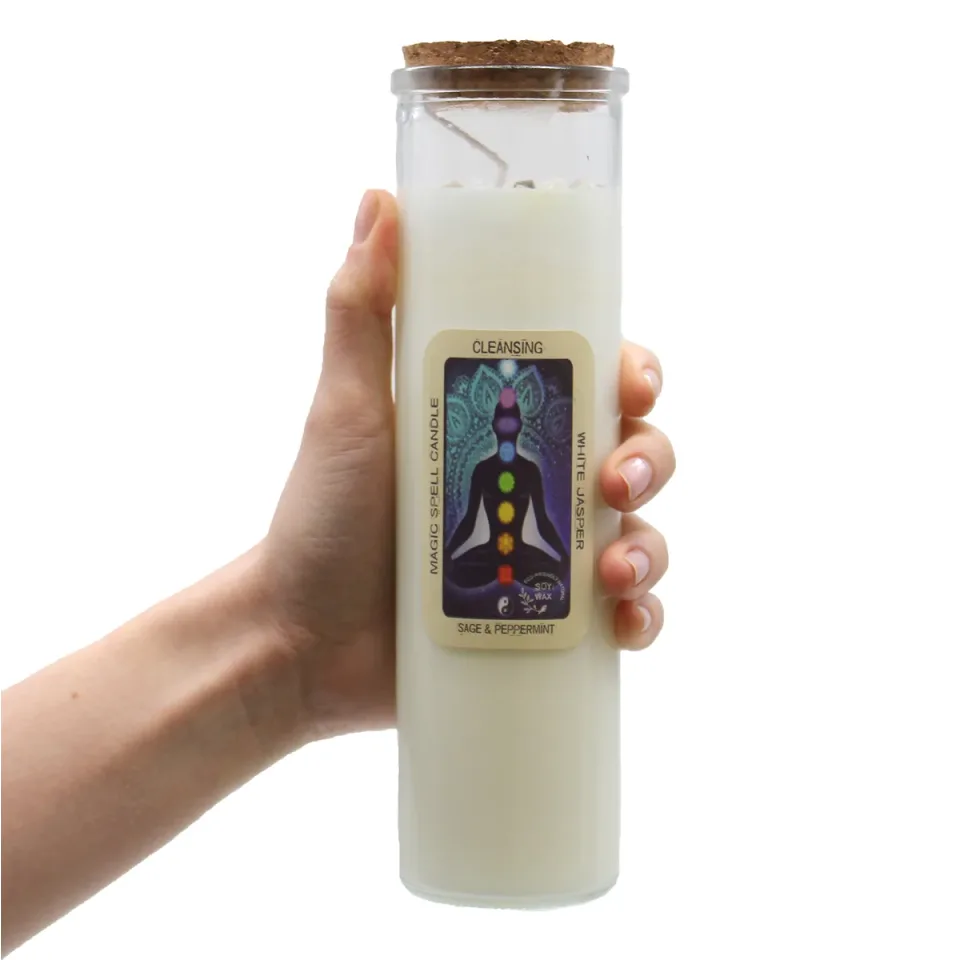 Bougies d'intention à la cire de soja et aux pierres : Amour