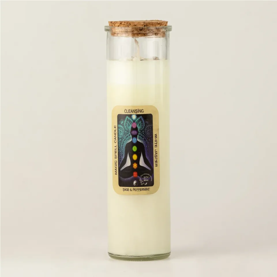 Bougies d'intention à la cire de soja et aux pierres : Purification