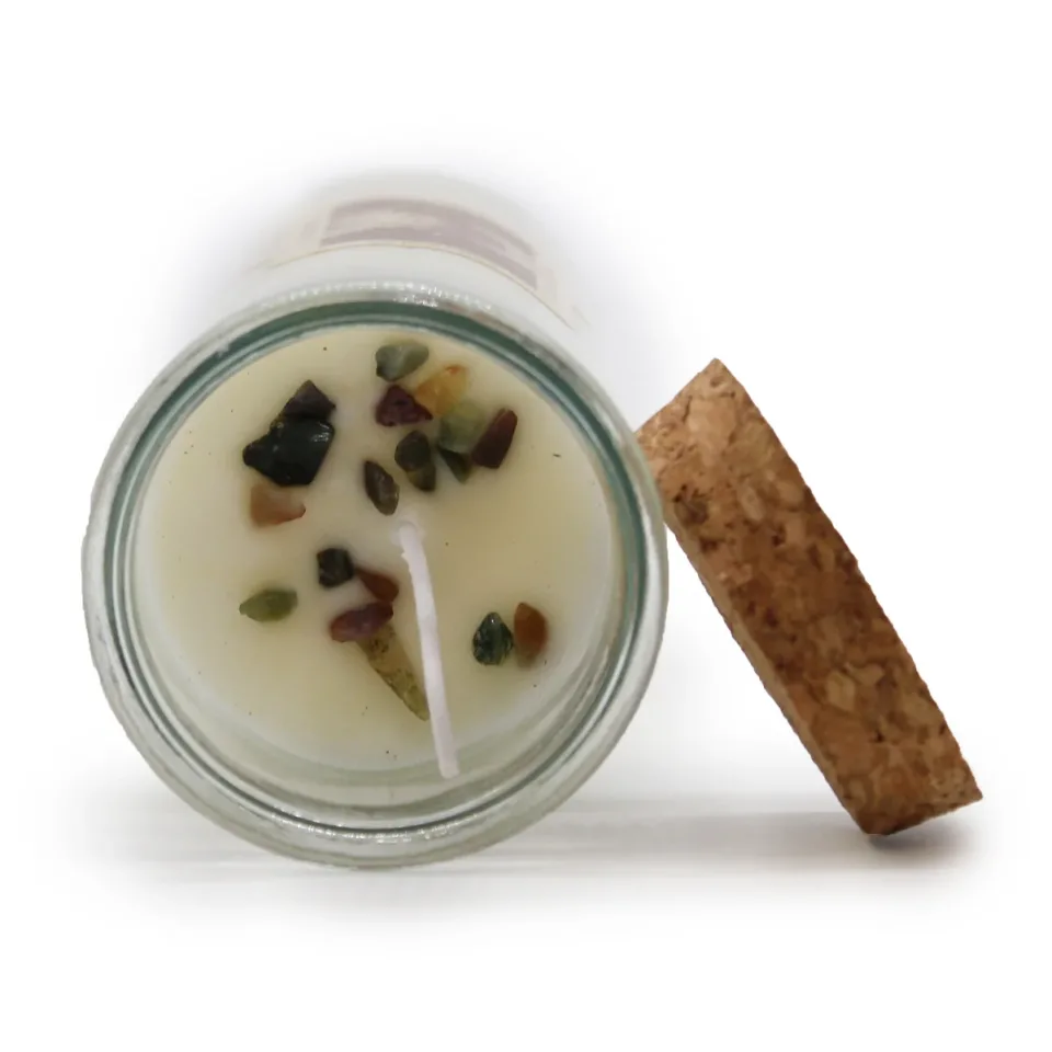 Bougies d'intention à la cire de soja et aux pierres : Amitié
