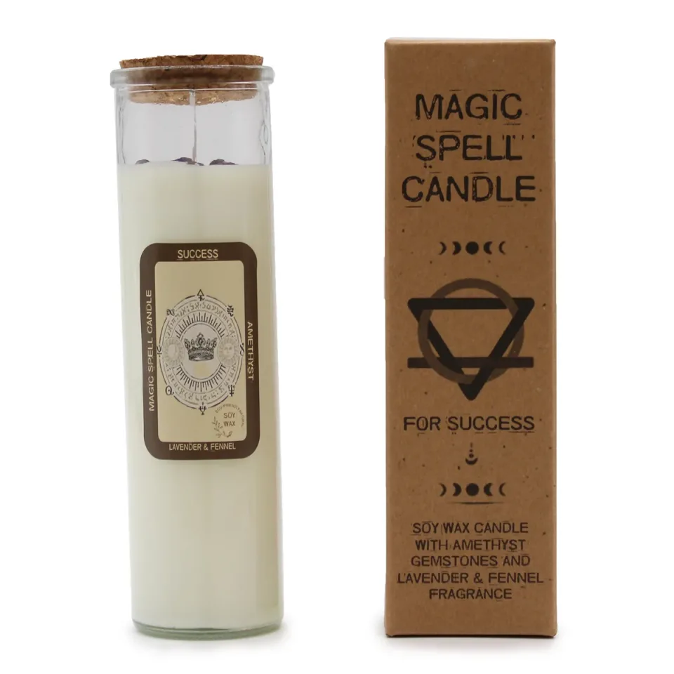 Bougies d'intention à la cire de soja et aux pierres : Succès