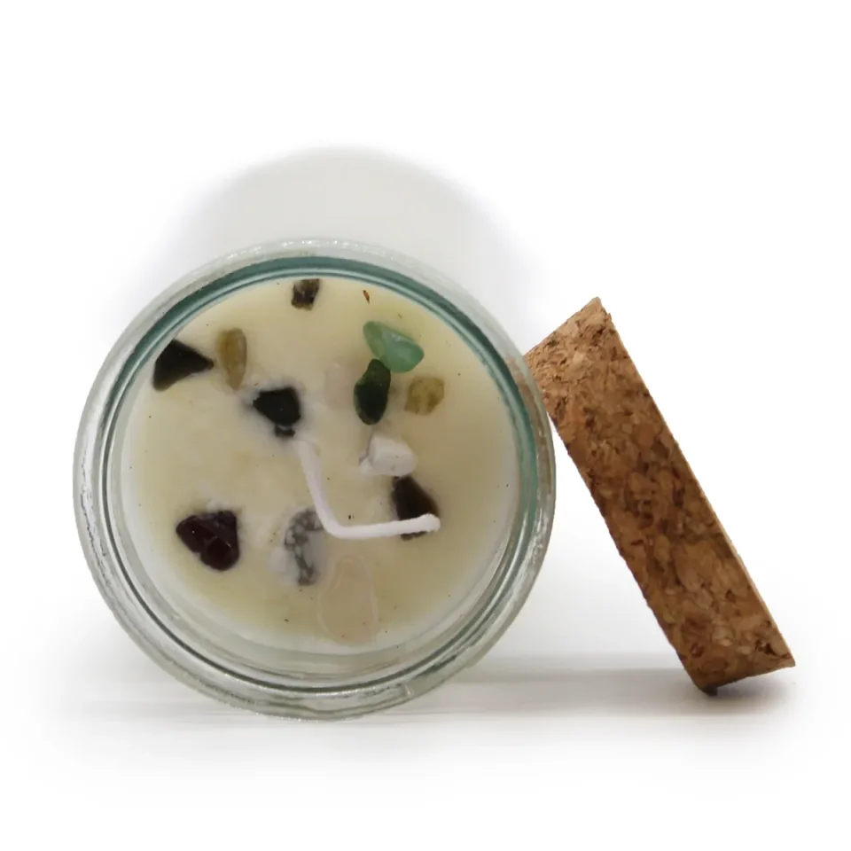 Bougies d'intention à la cire de soja et aux pierres : Séduction