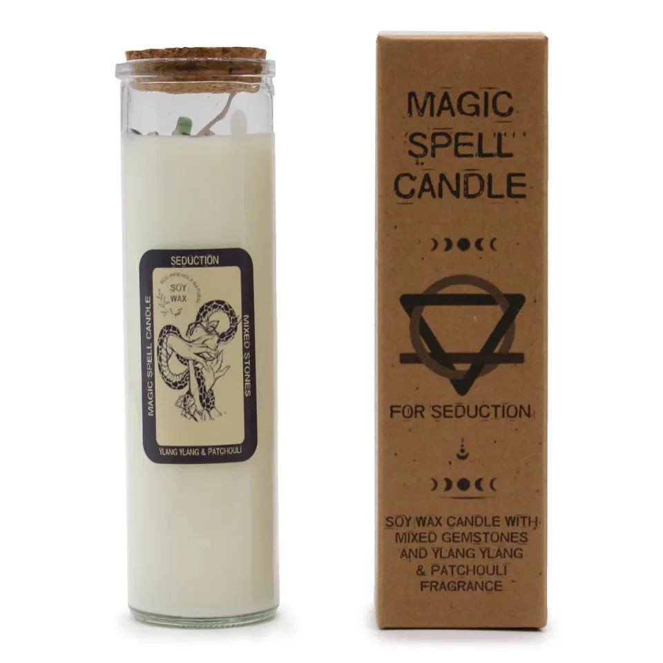 Bougies d'intention à la cire de soja et aux pierres : Séduction