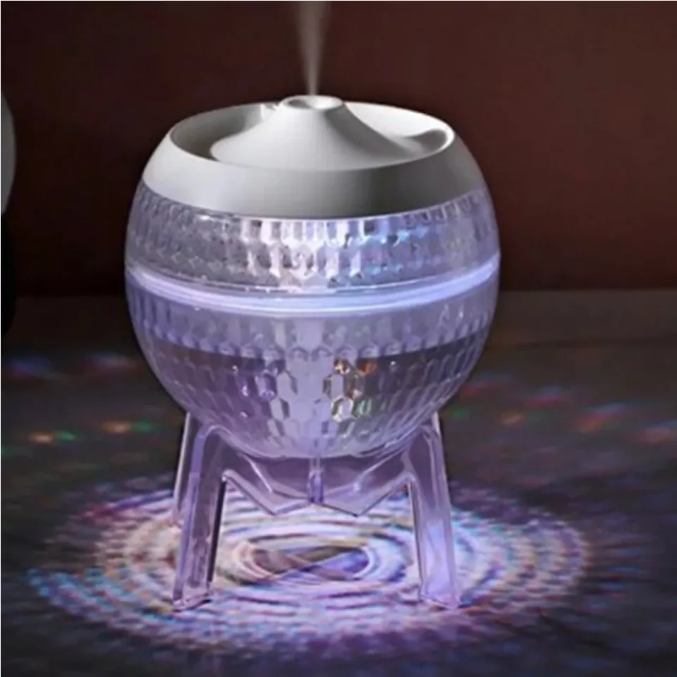 Humidificateur planète, USB, lumière colorée : transparent