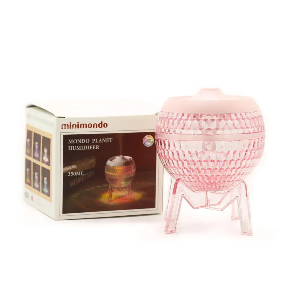Humidificateur planète, USB, lumière colorée : rose