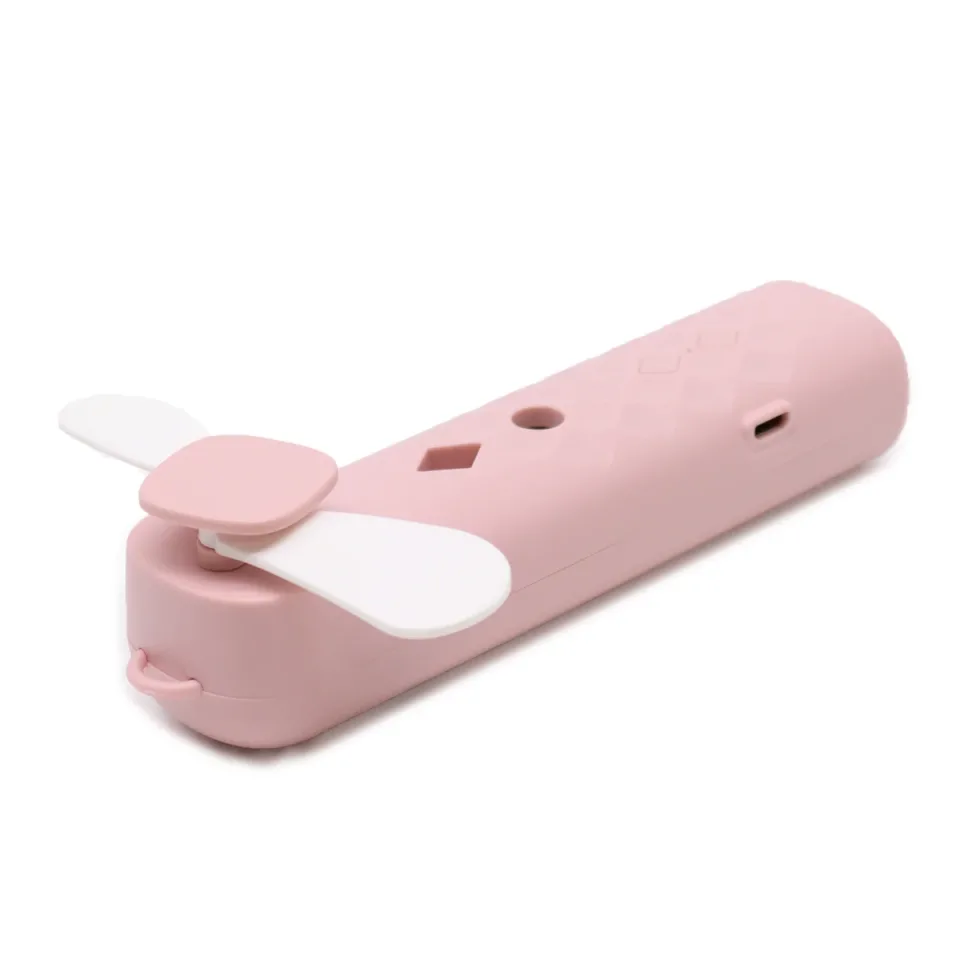 Brumisateur visage et ventilateur, rechargeable USB : rose