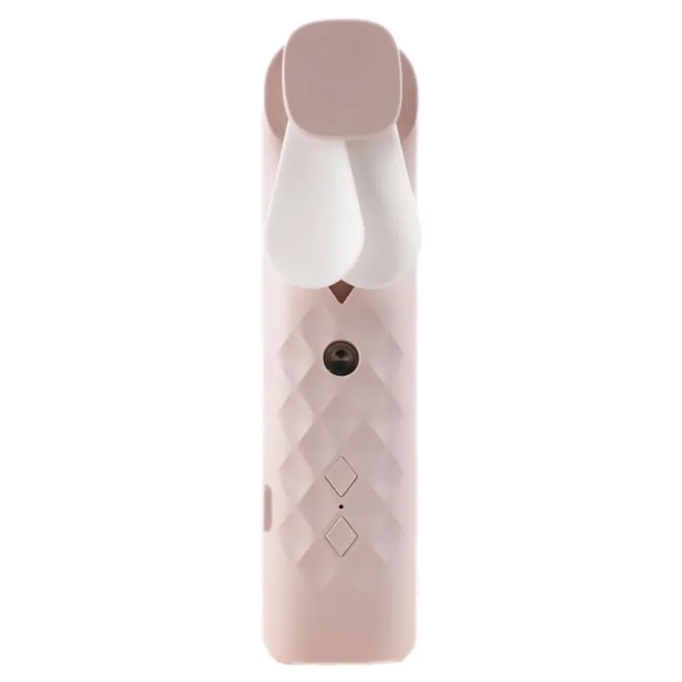 Brumisateur visage et ventilateur, rechargeable USB : rose