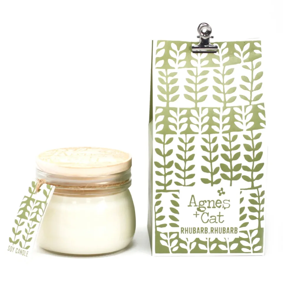 Petites bougies en pot Kilner, cire de soja (180 ml) : Rhubarbe
