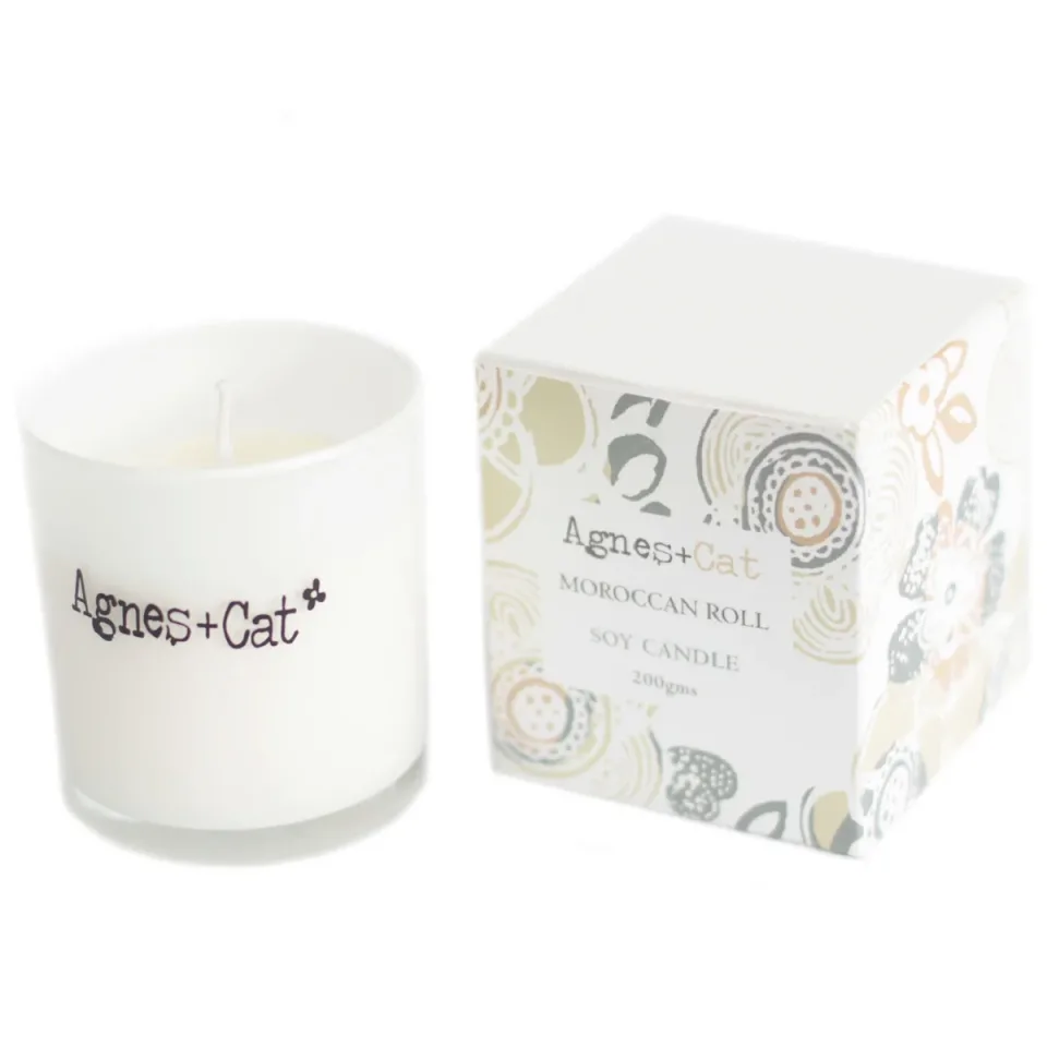 Bougies votives en verre, cire de soja (200 g) : Rouleau marocain