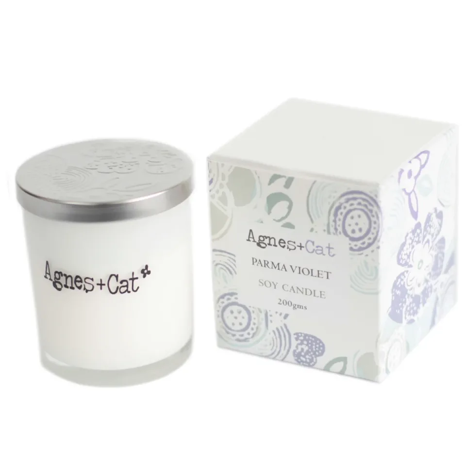 Bougies votives en verre, cire de soja (200 g) : Violette de Parme
