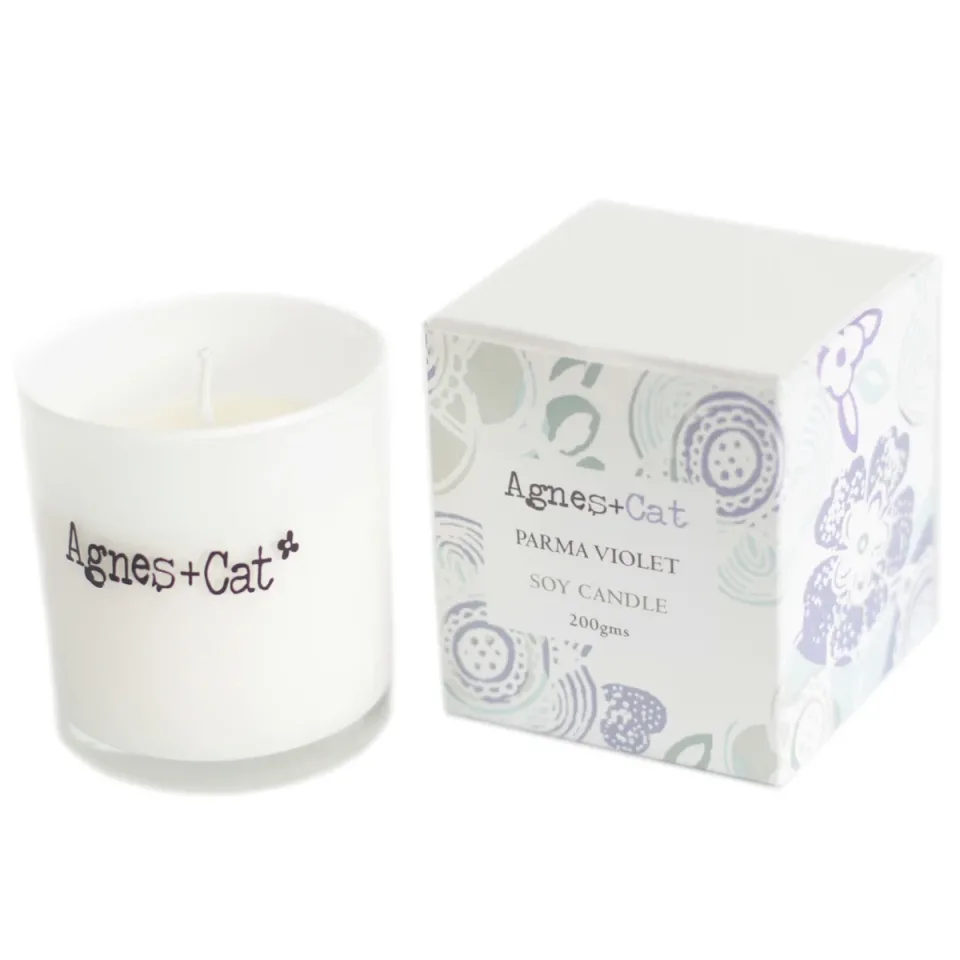 Bougies votives en verre, cire de soja (200 g) : Violette de Parme