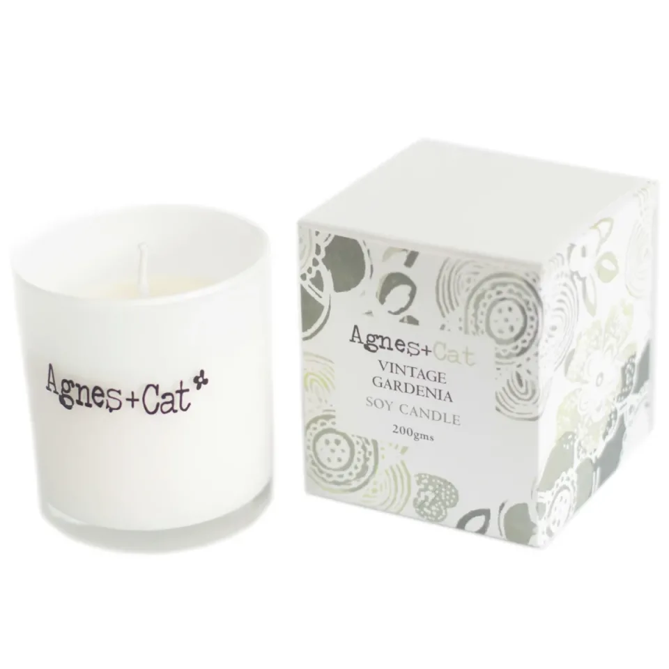 Bougies votives en verre, cire de soja (200 g) : Gardénia vintage