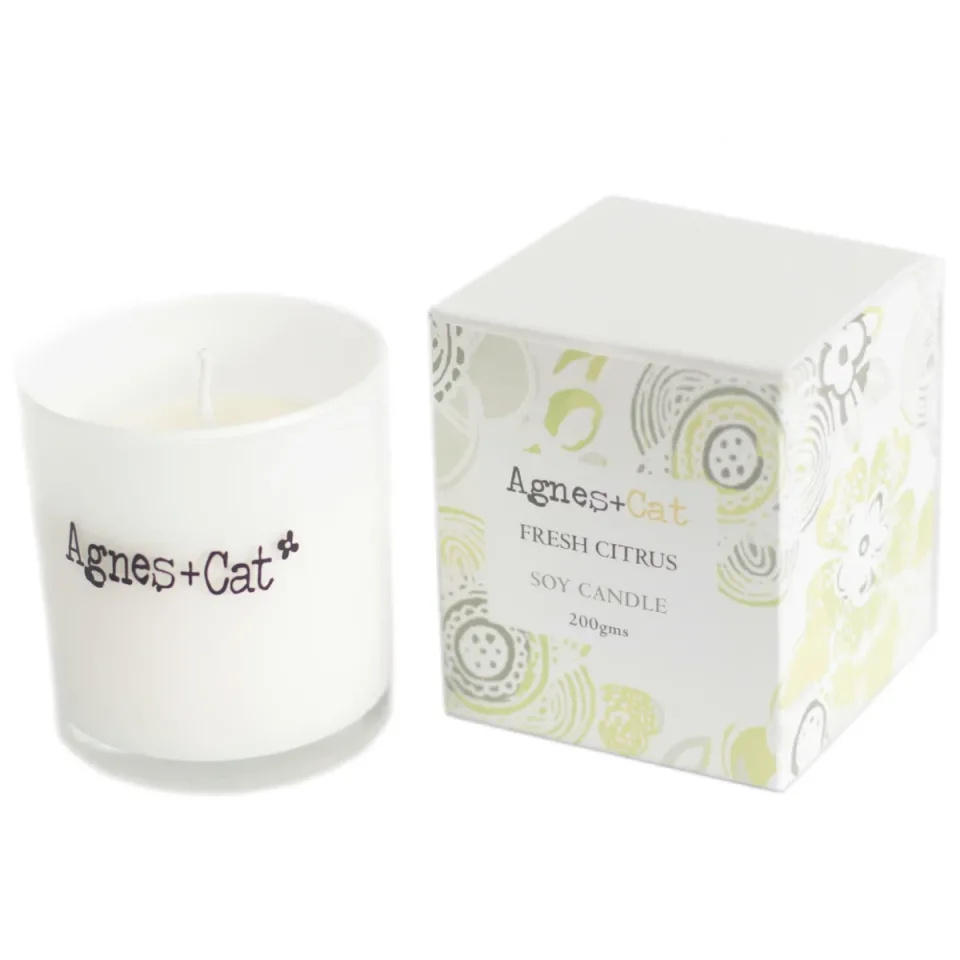 Bougies votives en verre, cire de soja (200 g) : Agrumes